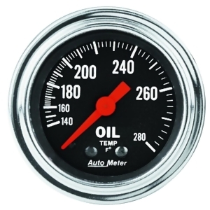 Autometer 2441 Traditional Chrome Mechanical Oil Temperature Gauge - All