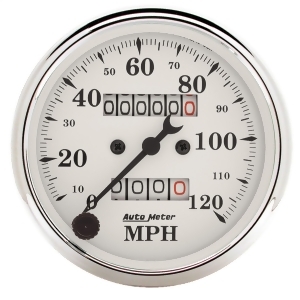 Autometer 1693 Old Tyme White Mechanical Speedometer - All