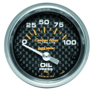 Autometer 4727 Carbon Fiber Electric Oil Pressure Gauge - All