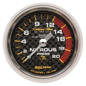 Autometer 4728 Carbon Fiber Mechanical Nitrous Pressure Gauge - All