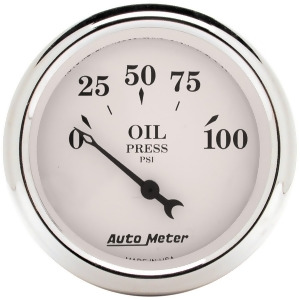Autometer 1628 Old Tyme White Electric Oil Pressure Gauge - All