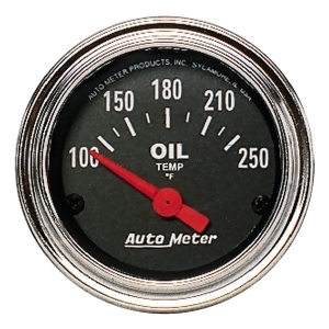 Autometer 2542 Traditional Chrome Electric Oil Temperature Gauge - All
