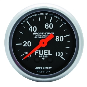 Autometer 3312 Sport-Comp Mechanical Fuel Pressure Gauge - All