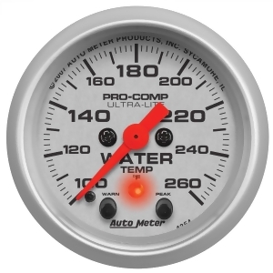 Autometer 4354 Ultra-Lite Electric Water Temperature Gauge - All