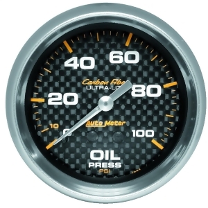 Autometer 4821 Carbon Fiber Mechanical Oil Pressure Gauge - All