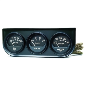 Autometer 2348 Autogage Black Oil/Volt/Water Black Console - All