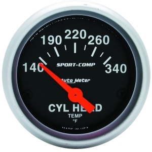 Autometer 3336 Sport-Comp Electric Cylinder Head Temperature Gauge - All
