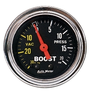 Autometer 2401 Traditional Chrome Mechanical Boost/Vacuum Gauge - All