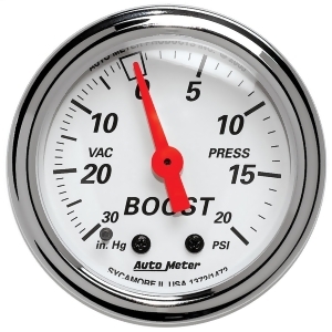 Autometer 1372 Arctic White Mechanical Boost/Vacuum Gauge - All