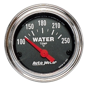 Autometer 2532 Traditional Chrome Electric Water Temperature Gauge - All