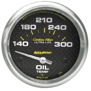 Autometer 4848 Carbon Fiber Electric Oil Temperature Gauge - All
