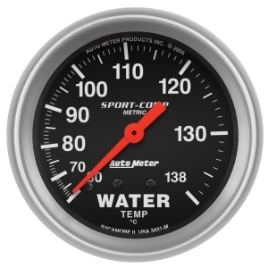 Autometer 3431-M Sport-Comp Mechanical Metric Water Temperature Gauge - All