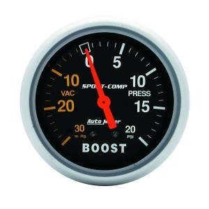 Autometer 3401 Sport-Comp Mechanical Boost/Vacuum Gauge - All