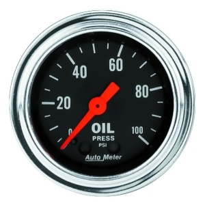 Autometer 2421 Traditional Chrome Mechanical Oil Pressure Gauge - All