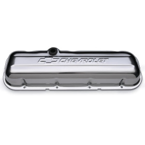 Proform 141-114 Stamped Valve Cover; Chevrolet And Bow Tie Emblem - All