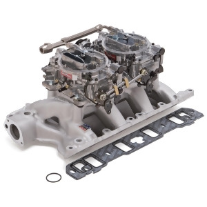 Edelbrock 2085 Rpm Air-Gap Dual-Quad Intake Manifold/Carburetor Kit - All