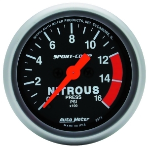 Autometer 3374 Sport-Comp Electric Nitrous Pressure Gauge - All