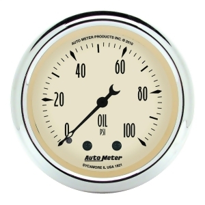 Autometer 1821 Antique Beige Mechanical Oil Pressure Gauge - All