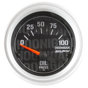 Autometer 4327-09000 Hoonigan Electric Oil Pressure Gauge - All