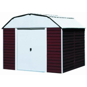 Red Barn 10Ft X 14Ft Steel Eggsheel Red- Door=w55.5in X H69.25in - All