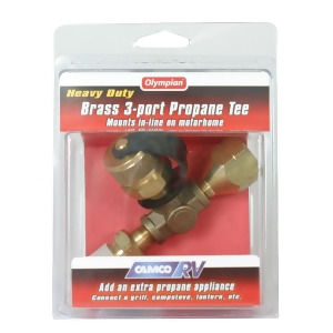 Camco 59093 Propane Brass Tee With 3 Port - All