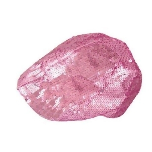 Allegra K Woman Pink Sequin Detailing Lined Baseball Hat Cricket Cap - All