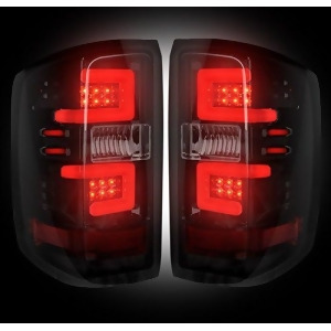Recon 2014-2015 Chevy Silverado Smooth Style Smoked Led Tail Lights - All