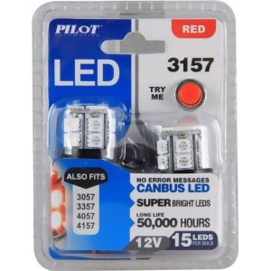 Pilot Automotive Il-3157R-15 Red 15-Smd Led Turn/Tail Light Bulb 2 Piece - All