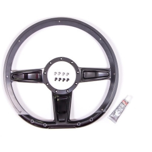 Steering Wheel Camber D-Shaped 14in Black - All