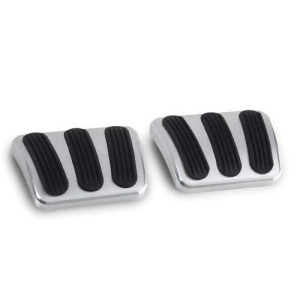 Lokar Bag-6132 Billet Aluminum Curved Brake/Clutch Pad With Rubber Insert Pair - All