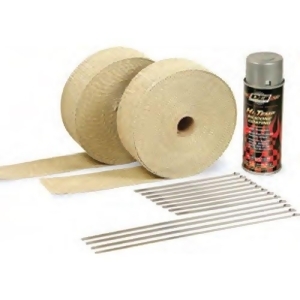 Exhaust Pipe Wrap Kit Tan w/Aluminum High Temp - All
