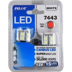 Pilot Automotive Il-7443W-15 White 15-Smd Led Turn/Tail Light Bulb 2 Piece - All
