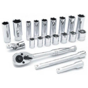 Wilmar Performance Tool W38911 3/8-Inch Drive Sae Socket Set 20-Piece 1-Pack - All