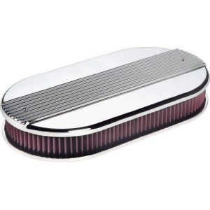 Billet Specialties 15650 Oval Ribbed Dual Quad Billet Air Cleaner - All