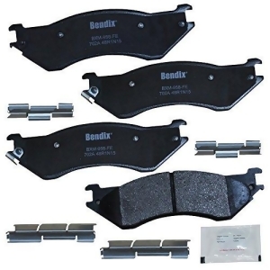 Bendix Cfm702a Premium Copper Semi-Metallic Brake Pad with Installation Hardware Rear - All