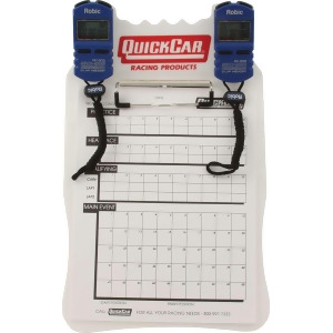 Quickcar Racing Products 51-054 White Acrylic Clipboard Dual Timing System - All