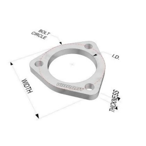 Vibrant 1485S Stainless Steel 3-Bolt Exhaust Flange - All