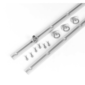 Hi-lift Jack 68'' Silver Set. 2 anodized aluminum rails 4 stainless steel locki - All
