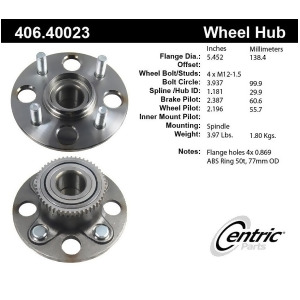 Centric 406.40023E Rear Wheel Hub And Bearing Assembly - All
