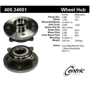 Centric 400.38000 Wheel Hub Assembly - All