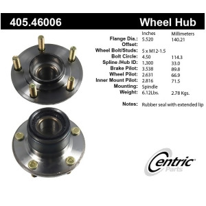 Centric 405.46006E Standard Axle Bearing And Hub Assembly - All