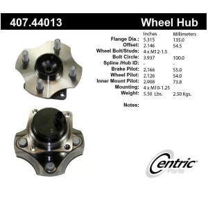 Centric 40744013 Rear Wheel Hub And Bearing Assembly - All