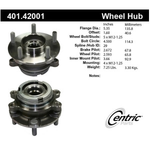 Centric 401.42001 Axle Bearing And Hub Assembly - All