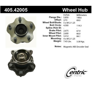 Centric 405.42005E Rear Wheel Hub And Bearing Assembly - All