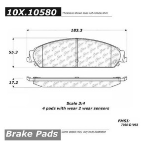 Centric 100.10580 Oe Formula Brake Pads w/Hardware Front - All