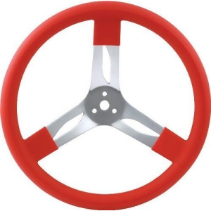 Quickcar Racing Products 68-0021 Mount Racing Steering Wheel with Red Rubber Grip - All