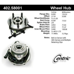 Centric 402.61000E Wheel Hub Assembly - All