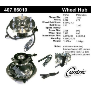 Centric 407.66016E Wheel Hub Assembly - All
