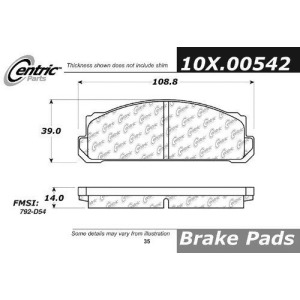 Centric Parts 102.00542 102 Series Semi Metallic Standard Brake Pad - All