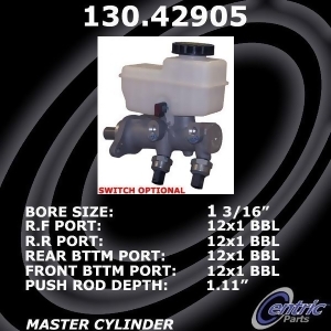 Centric 130.42905 Brake Master Cylinder - All